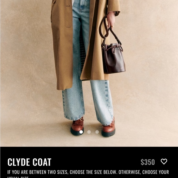 Sezane Clyde Coat Camel - Size 34 - Picture 2 of 5